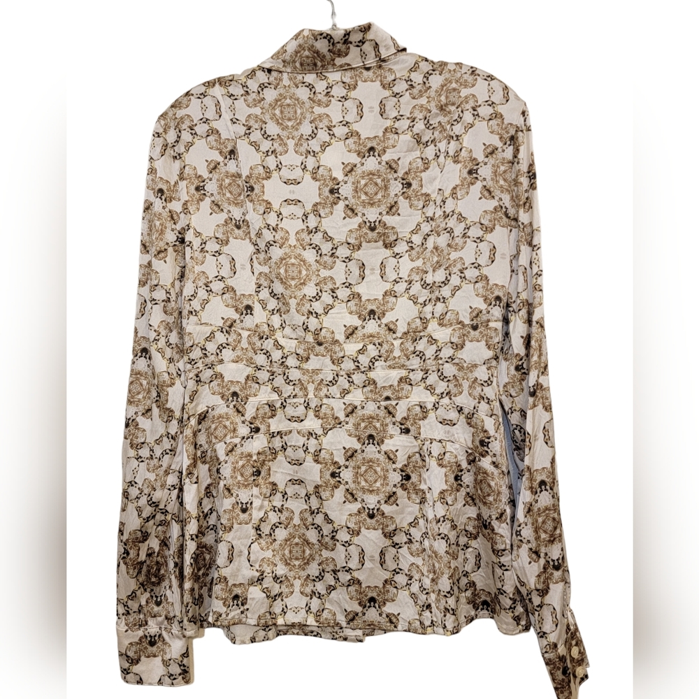 Cache Silk Peplum Button-Down Blouse - image 6